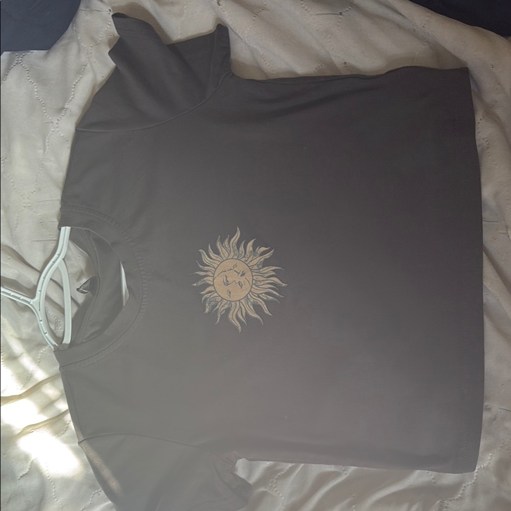 Black T-Shirt with Sun Design